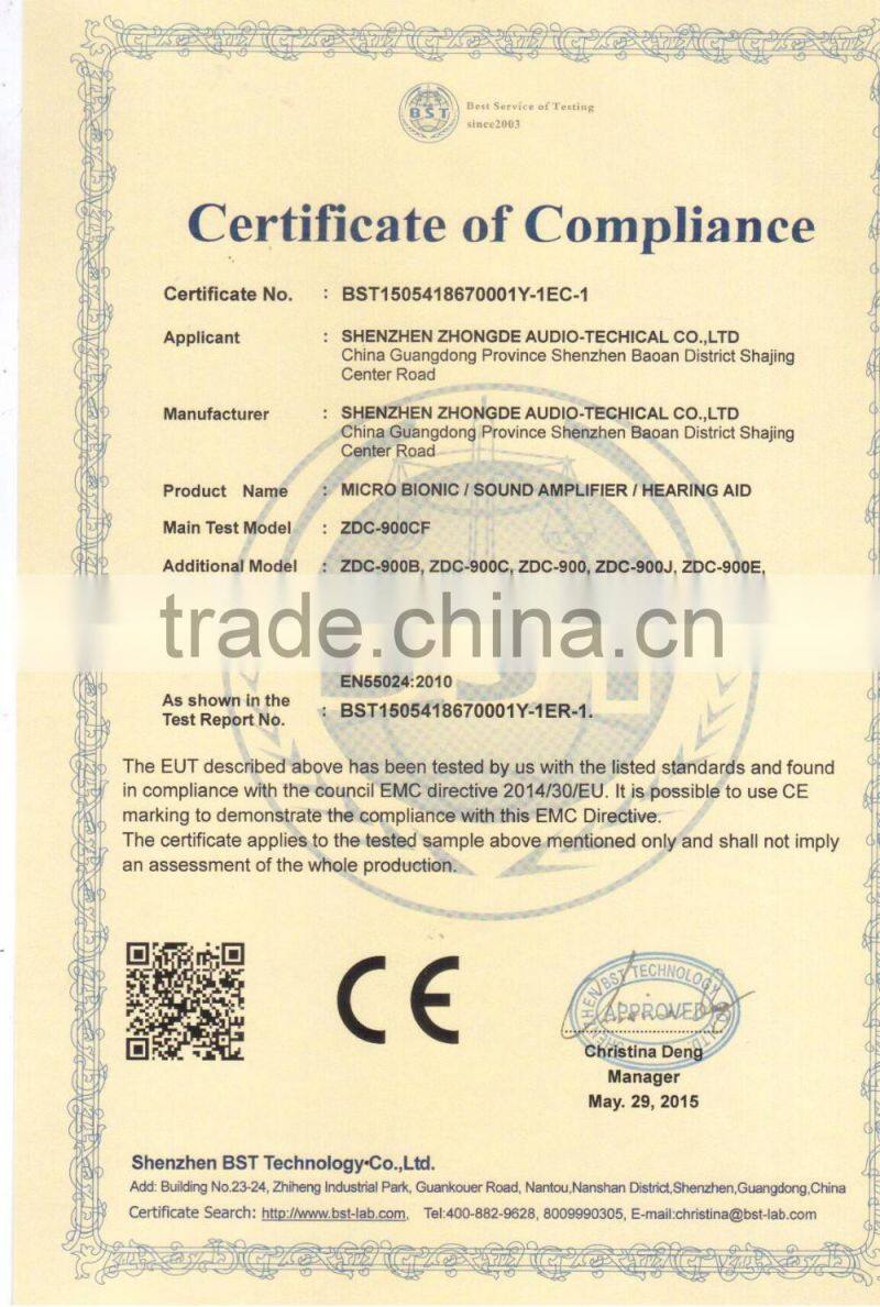 Rechargeable Medical instrument mini hearing aid for elderly