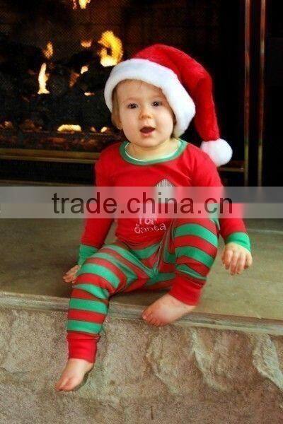 organic cotton baby striped Christmas pajamas for family matching
