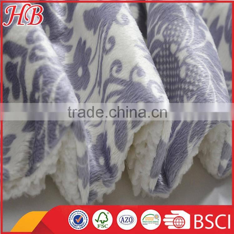 China supplier super soft fashion printed micro mink blanket and back Sherpa fleece blanket