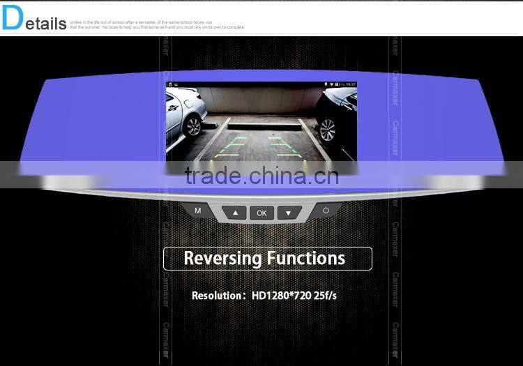 5.0" Capacitive Screen Android4.4 1080P rearview mirror car gps with dvr with gps wifi fm bluetooth