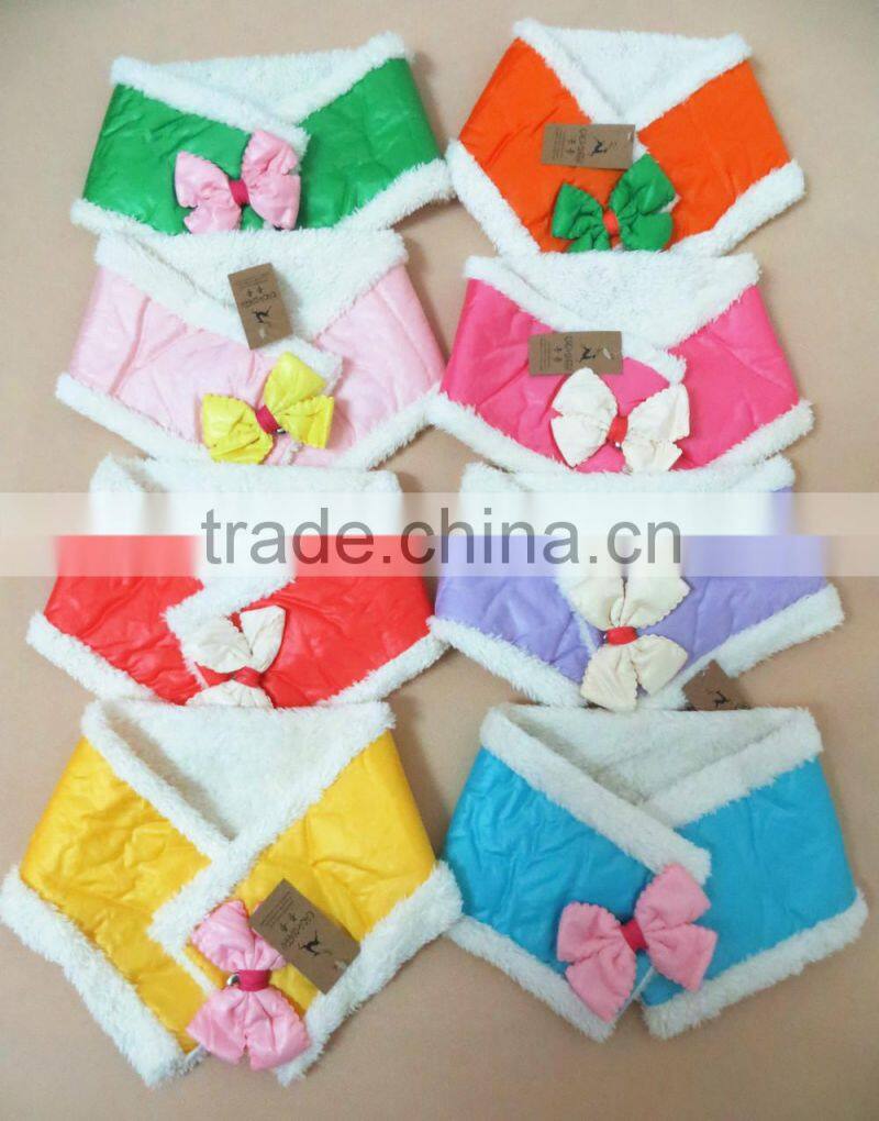 New product high quality winter warm children's lovely scarf with bowknot WJ-650