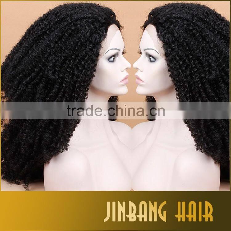 New Premium Fashion Ombre Black Loose Kinky Curly Synthetic Lace Front Wig Glueless Short Heat Resistant Hair Women Wigs