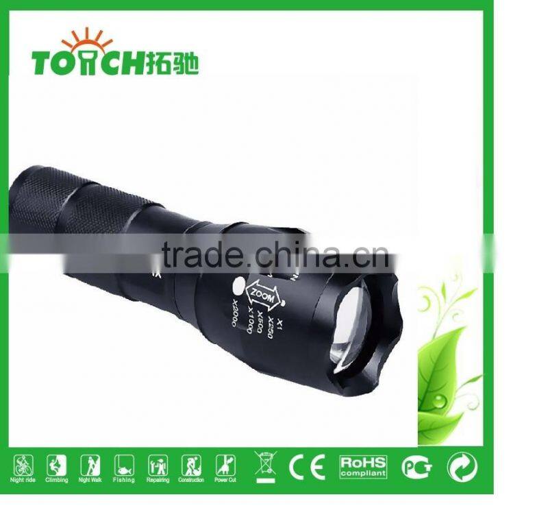 Waterproof LED Flashlight XMLT6 500 Meter Zoomable Torch Light Bike Light Linterna 1*18650 Battery Lanterna Tatical