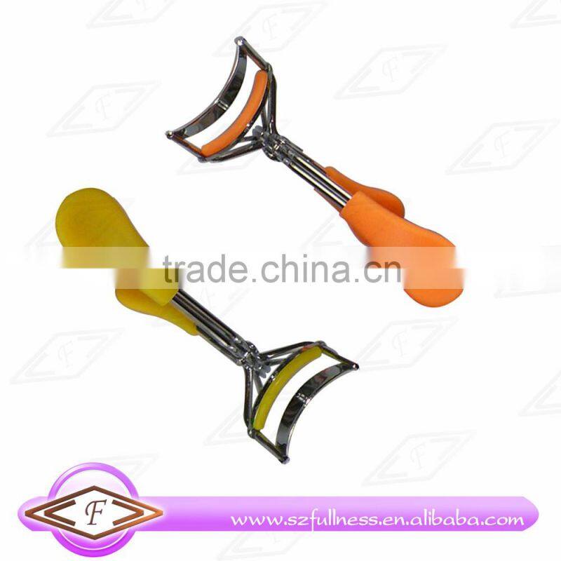high quality professional eyelash curler with silicon handle and pad in neon color cosmetic eyelash curler