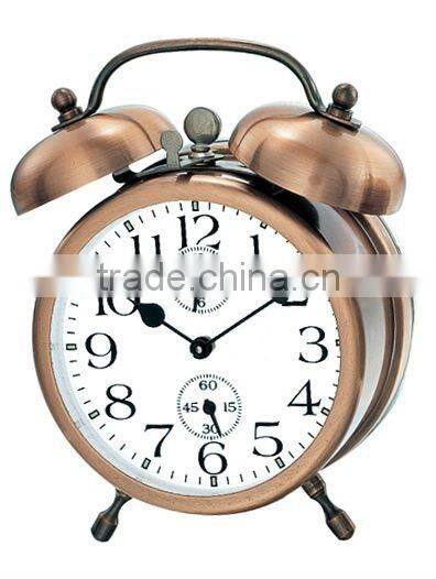 3.5 inch metal case mechanical alarm clock