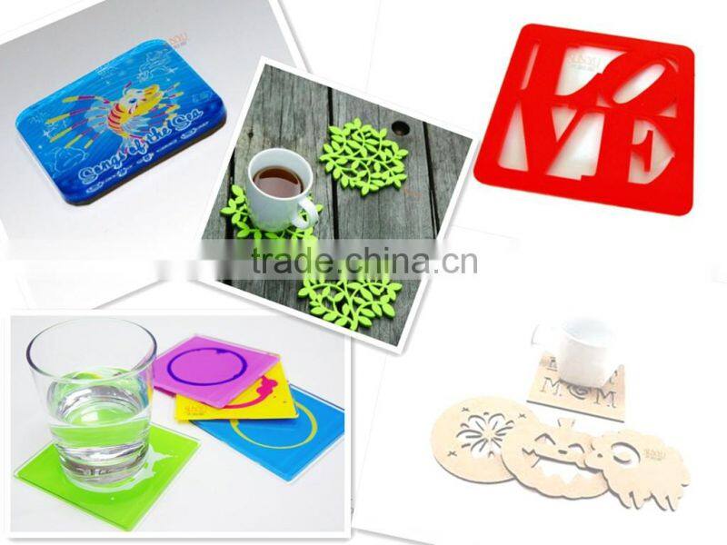 Custom suction cup pads acrylic tea cup coaster