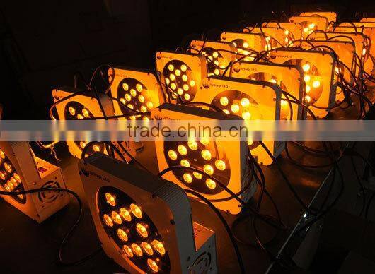 12pcs 18W 6 in1 RGBWA+UV Wireless led flat par 64 can