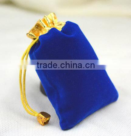 Professional gold microfiber top mini velvet bag soft with aglets