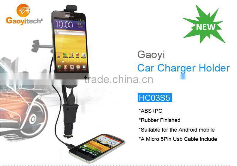 Creative Mobile Phone Base Travel Gooseneck Design Mobile Phone Base Travel charger hold car charger mount for iphone5 (HC03S5)