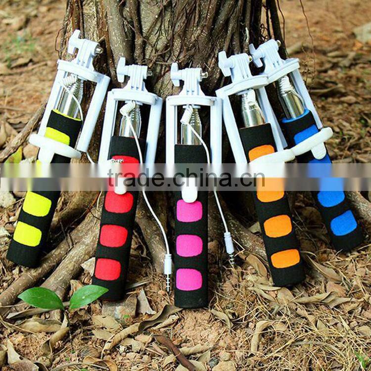 2015 factory colorful aluminum selfie stick for mobile phone camera