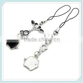 wholesale promotion zinc alloy die casting cell phone wrist strap (xdm-mps07)