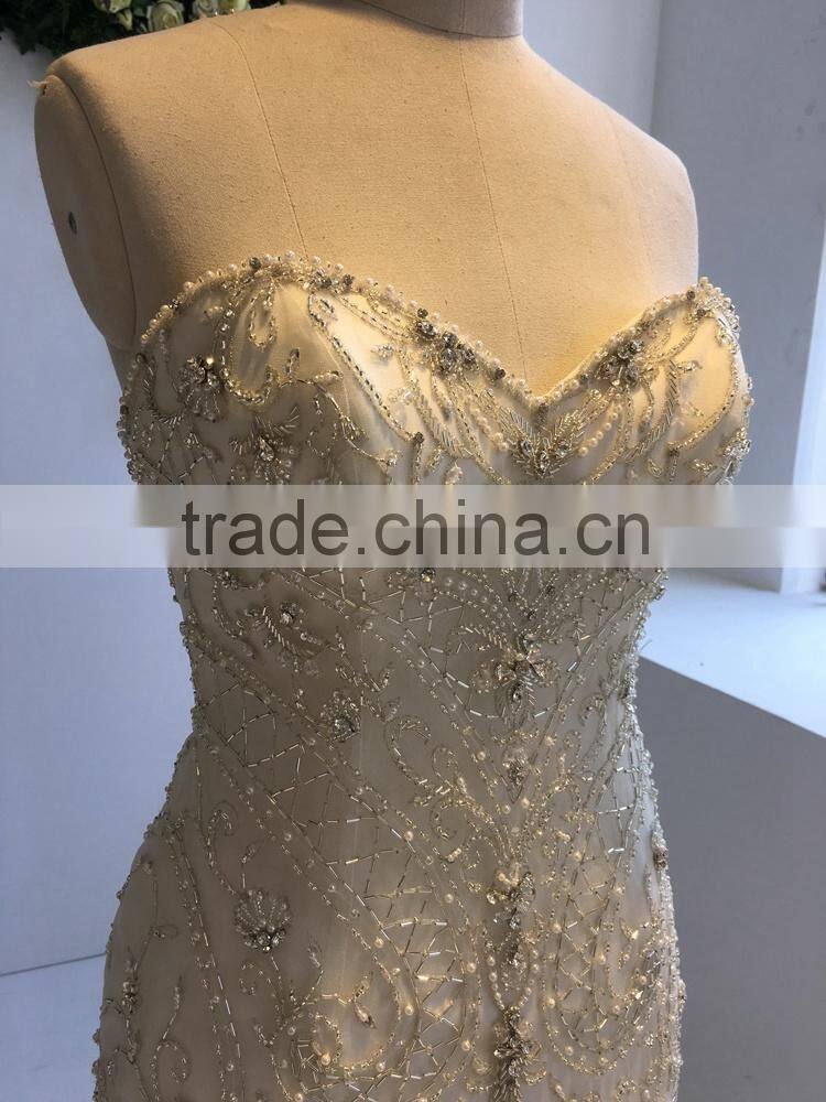 Guangzhou Factory Real Sample Latest Alibaba wedding dress 2016 lace appliqued