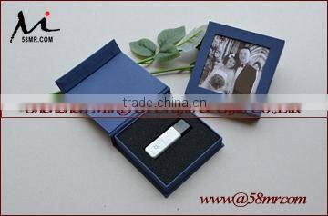 Wholesale Fabric Linen USB Drive Gift Boxes Wedding Package USB Box
