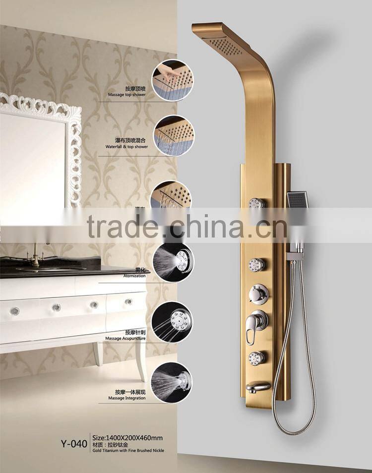 Hot sale golden panel column shower faucets Y-040