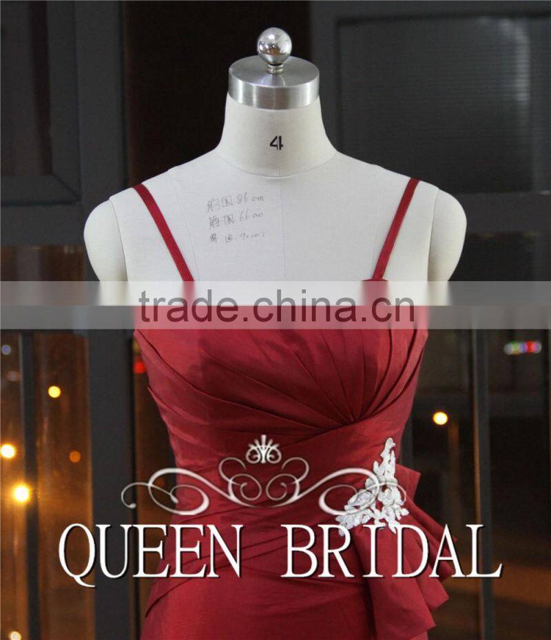 Real Works Wine Red Evening Dresses China with Detachable Cape 2015