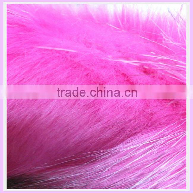 100% Acrylic 65mm heavy weight jacquard faux fur fabric tip printed fur fabric for fashion cloth china supplier