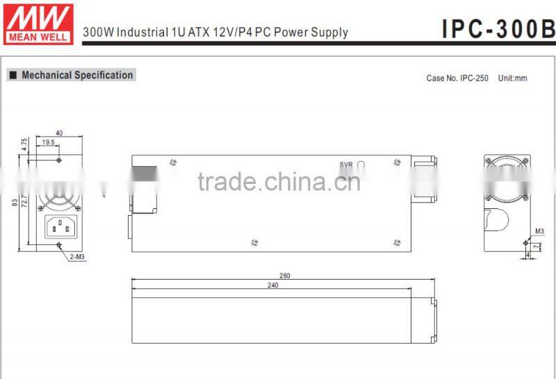 Meanwell 300w industroal 1u 24v p4 lenovo desktop power supply