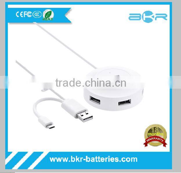 Blister cardboard packing Usb hub 4 ports smart USB 2.0 Hub with LED light