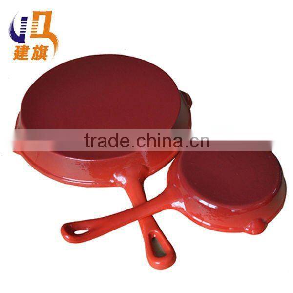 enamel cast iron ribbed skillet