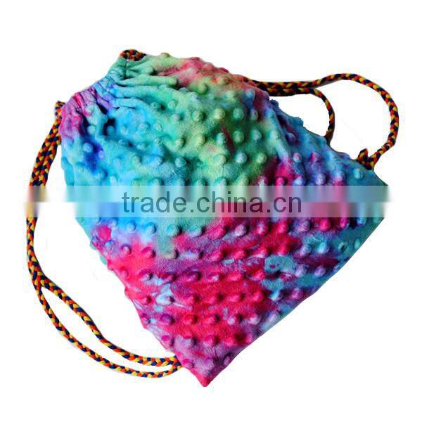 2016 Cuddle Soft Luxurious Minky Digital Print Colorful Minky Toy Bag for Baby Play
