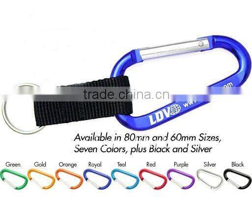 EVA Aluminum Alloy Metal Bag Carabiner Hook With Strap