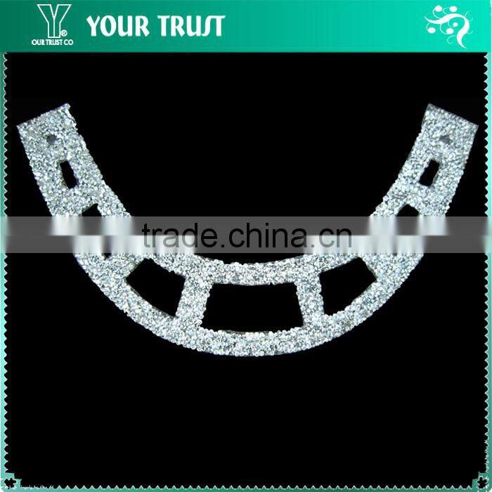 Fashion Ribbon Lady Crystal Jewelry Rhinestone Bead Necklace