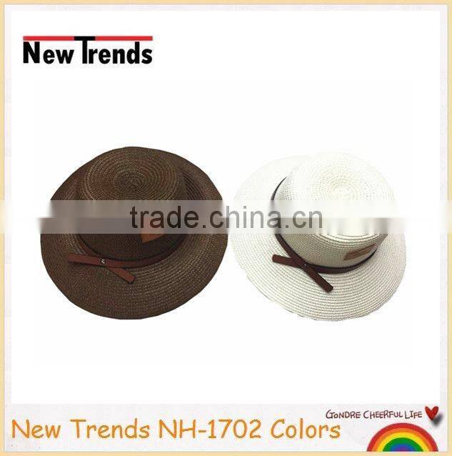 Brown paper straw bucket hats for unisex