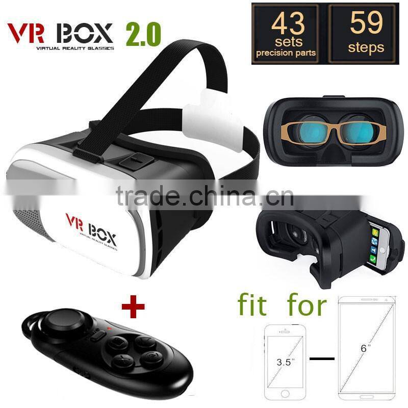 Shenzhen factory supply Head Mount Display VR PRO 3D Glasses VR box 3D headset for 3.5-6.0 inch screen