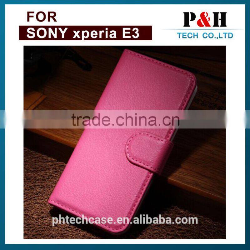New leather flip cover mobile phone case for sony xperia e3