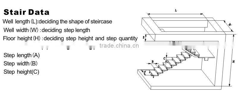 wood anti-slip treads/wire balustrade for indoor stairs