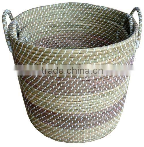 High quality best selling 2016 water hyacinth with fabric rectangle storage basket