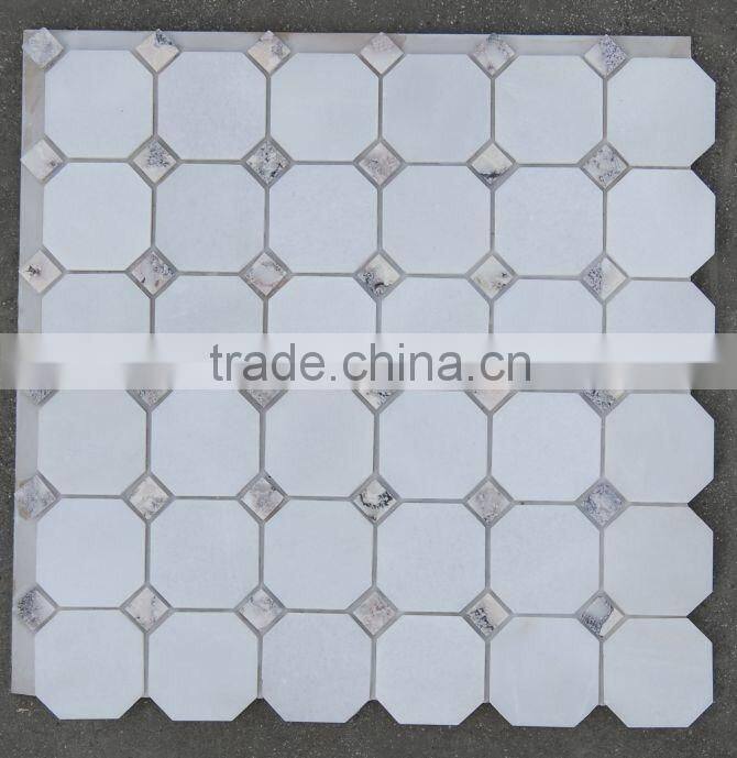 chinese white carrara marble mosaic tile picture