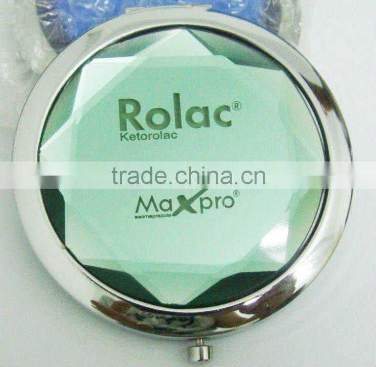 Colorful Crystal foldable mirror/double-sided makeup mirror/compact mirror
