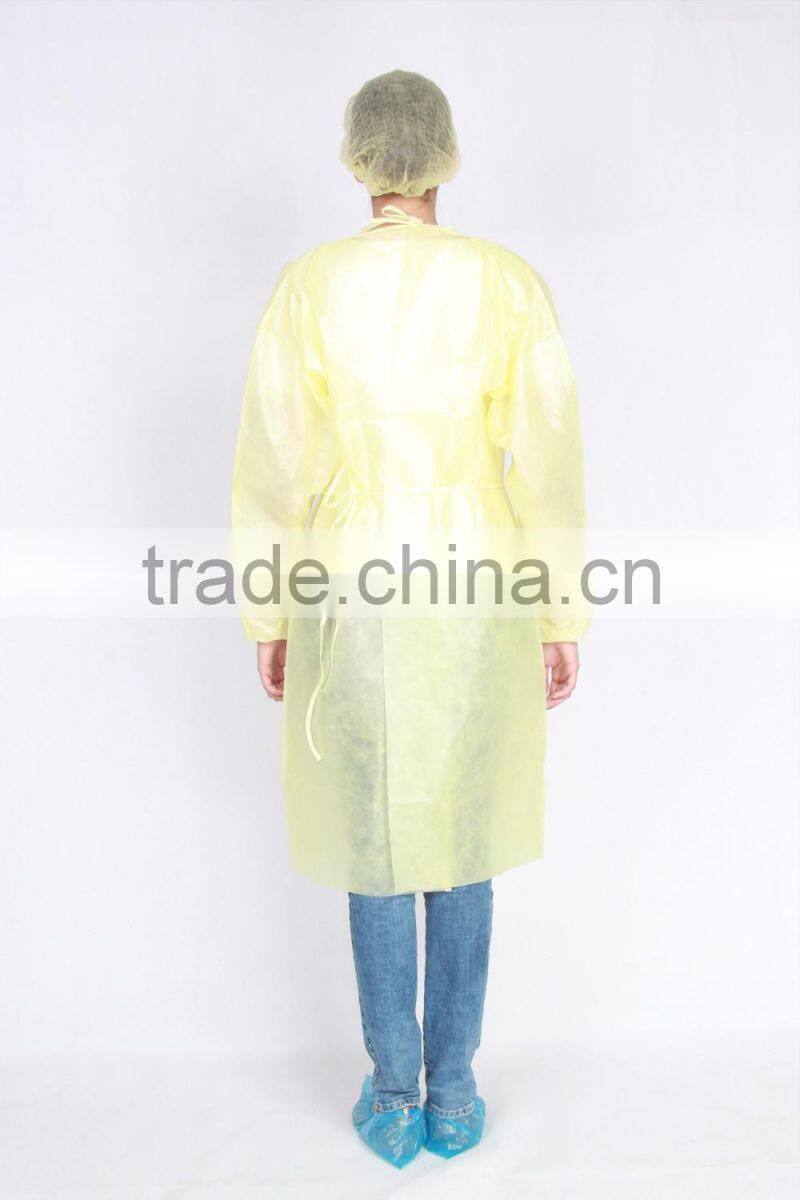 CE,ISO, FDA lightweight non woven disposable visiting isolation gowns