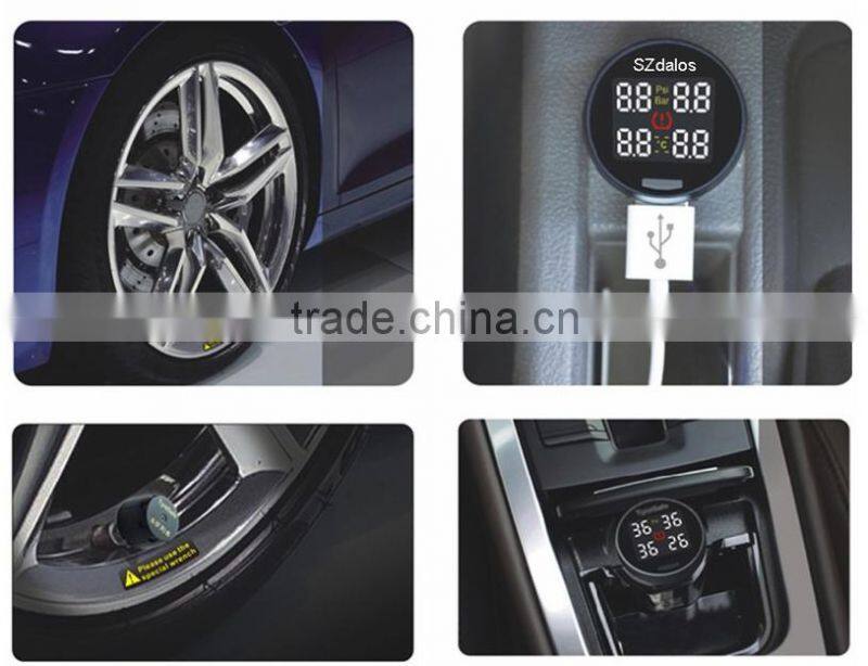 Multifunction CE Certification TPMS Car Digital Wireless Tire Pressure Gauge Emergency tool