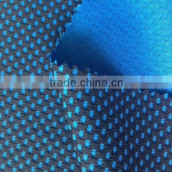 Jacquard 95%p 5%sp yarn dyed thermal knit fabric
