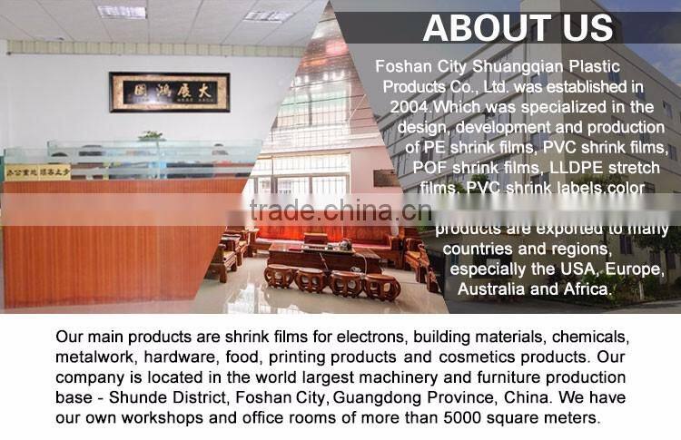 Mass supply factory direct sales bottled beverage clear plastic pvc packing film