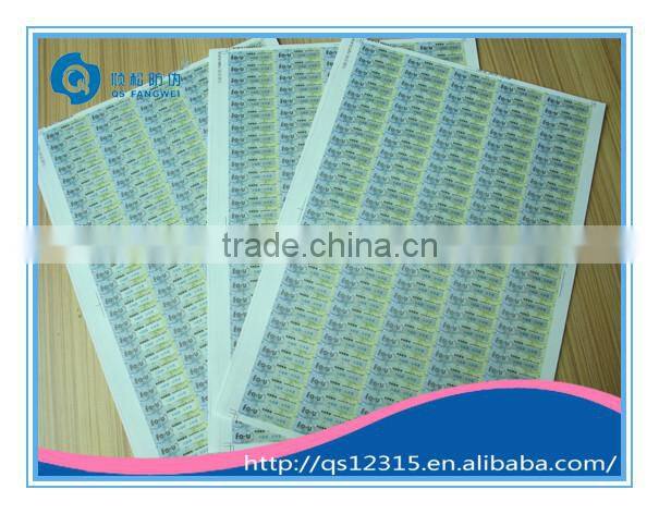 Scratch off label security sticker