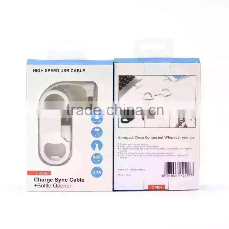 For Android Type Portable Metal Keychain USB Data Charge Sync Cable Support Bottle Opener For Samsung Fou xiaomi For Sony