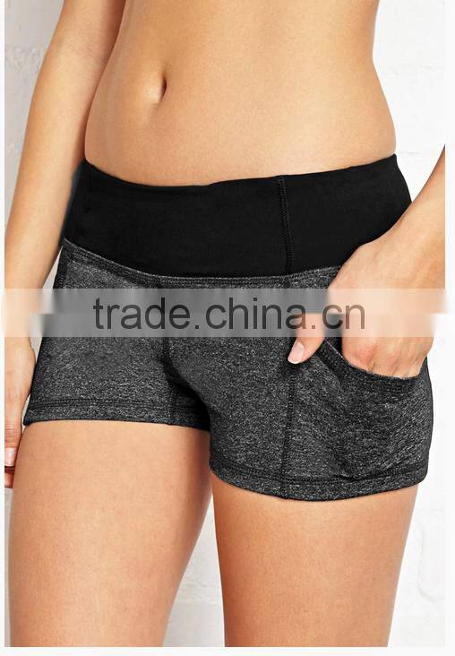 Hot selling top quality nylon and spandex wholesale sports yoga shorts