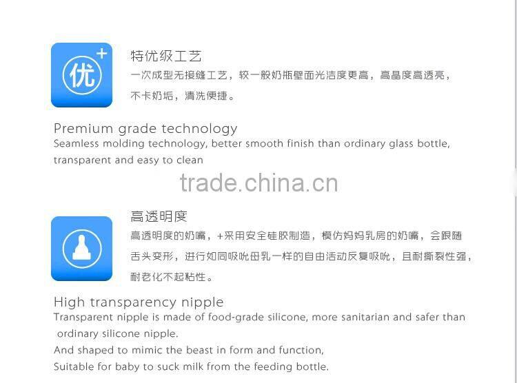 Clean and Safety Baby milk Bottle/Glass Feeding Bottle