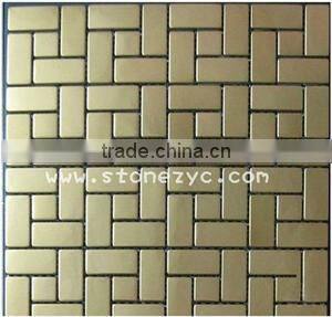 stainless metal mosaic brick wall tile