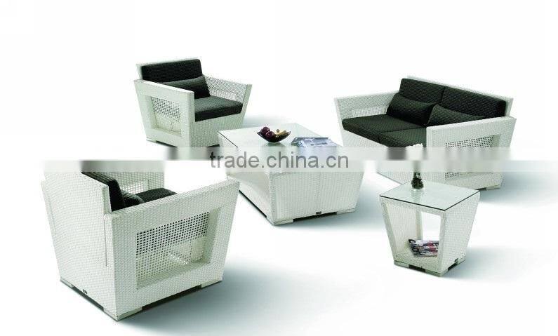 Poly rattan wicker sofa set- Garden sofa set outdoor furniture(1.2mm alu frame with powder coated, with 250gr polyeste fabric)