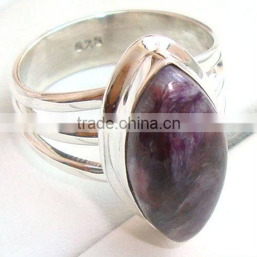 Blue lapis lazuli stone 925 silver fashion ring