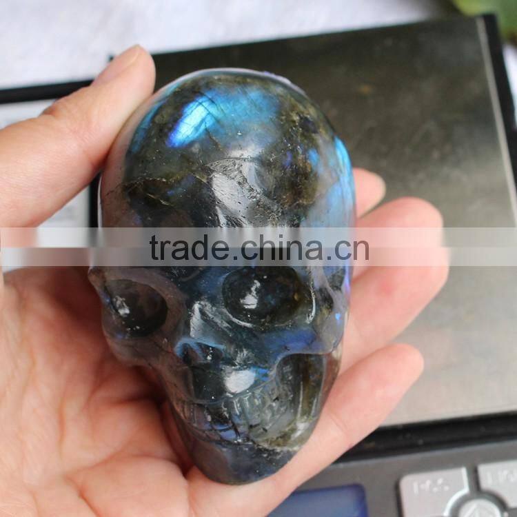 natural rock labradorite gemstone skull