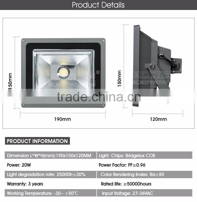 Bridgelux Cob Waterproof IP65 Outdoor 30 watt led flood light epistar