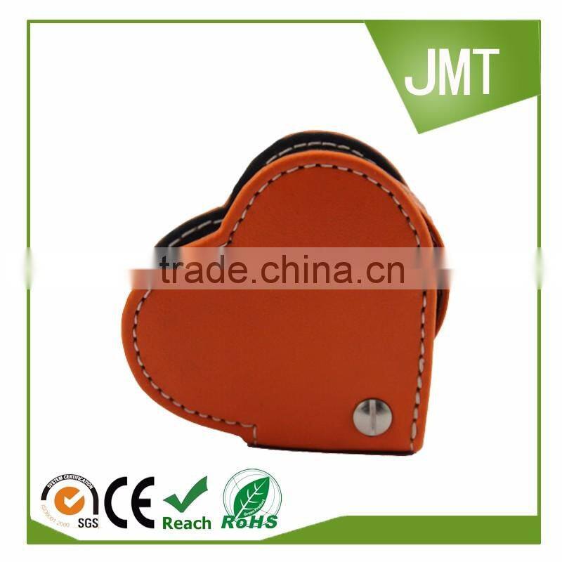 2016 new item Heart shape pretty pu leather alarm clock