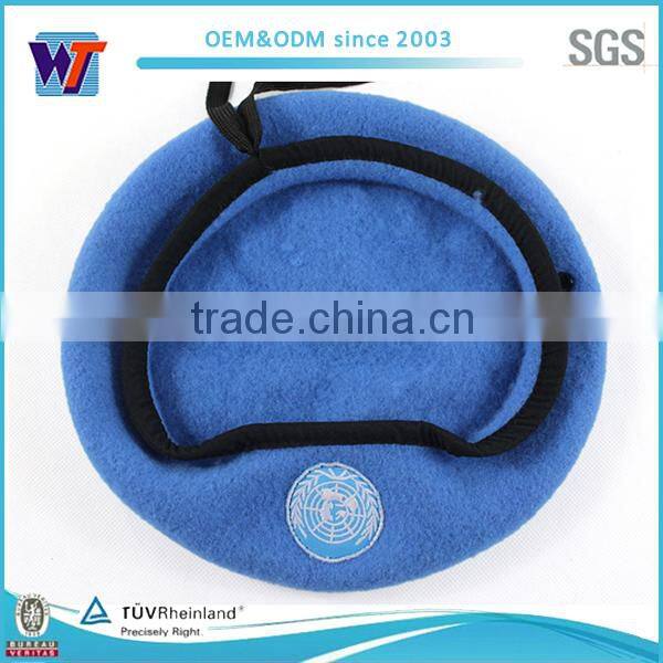 Professional military hats with P/C lining leather beret hat