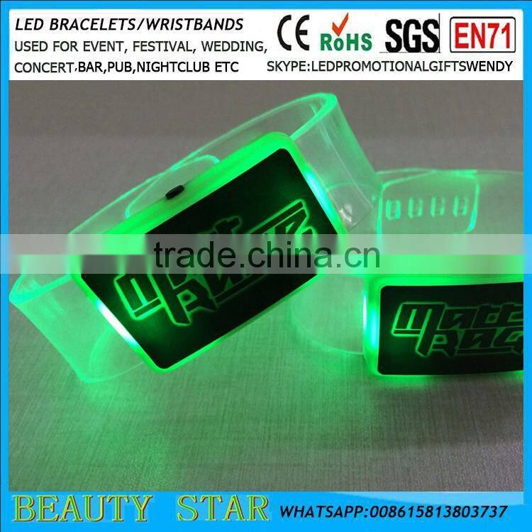 2016 Cheapest led gifts Happy led bracelets,Promotional gifts led flashing bracelets for party concert,bar,fesival