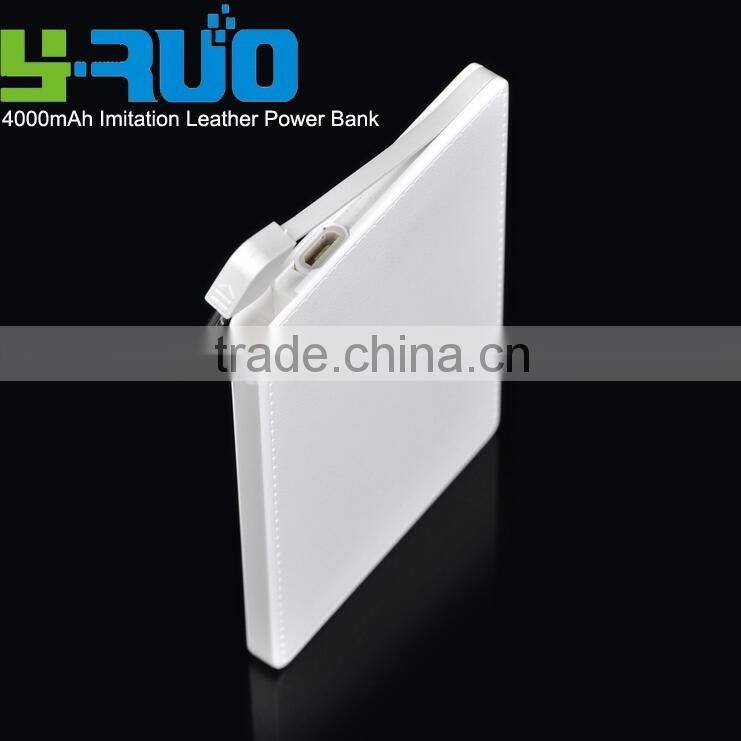 Mobile Power Bank Portable Charger with Built-in USB Charging Cable for Smartphones and Tablets